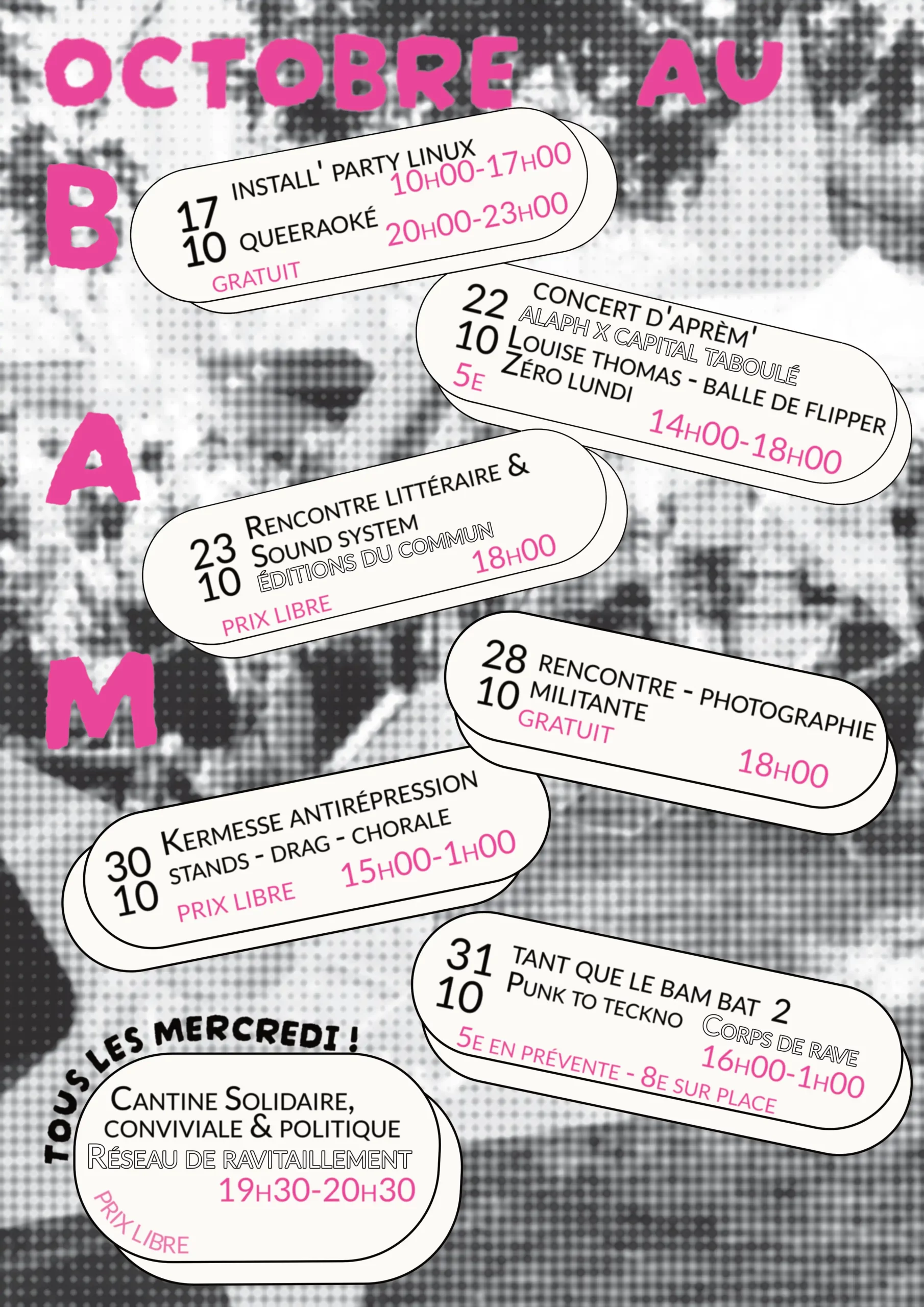 PROGRAMME D&rsquo;OCTOBRE AU BAM